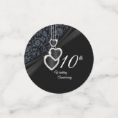 10. Schwarzes Onyx-Jubiläum-Design Konfetti (Klein Vorderseite)