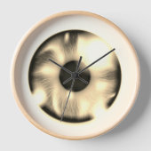 10" Sepia Iris Runde, braune Holzrahmenuhr Uhr (Vorderseite)