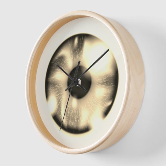 10" Sepia Iris Runde, braune Holzrahmenuhr Uhr (Winkel)