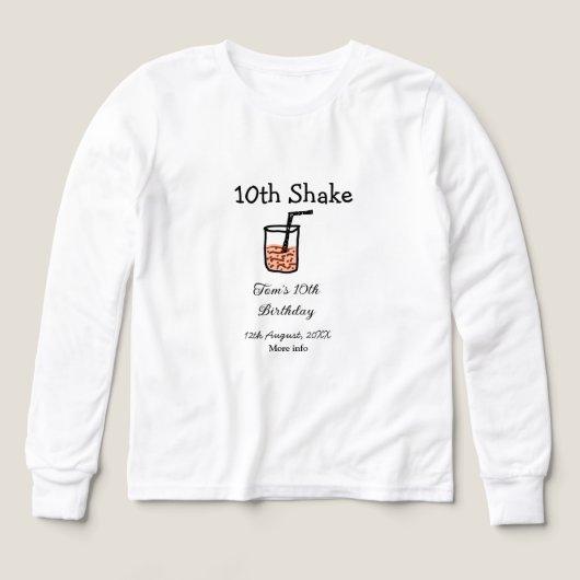 10. Shake 10. Geburtstag Milchshake-Schreiber (Design Vorderseite)