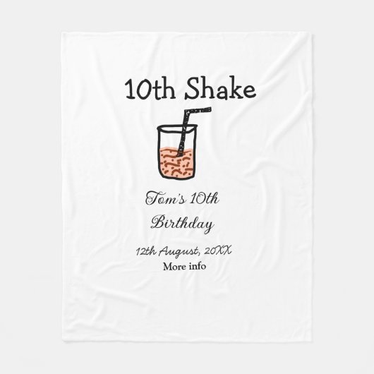 10. Shake 10. Geburtstag Milchshake-Schreiber Fleecedecke (Vorderseite)