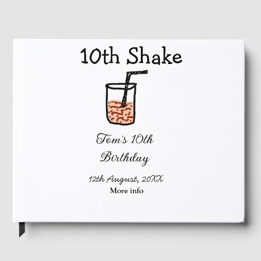 10. Shake 10. Geburtstag Milchshake-Schreiber Gästebuch (Vorderseite)