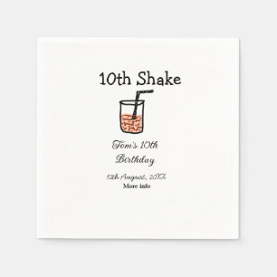 10. Shake 10. Geburtstag Milchshake-Schreiber Serviette