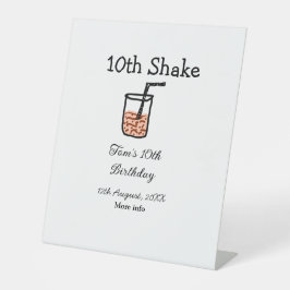 10. Shake 10. Geburtstag Milchshake-Schreiber Sockelschild