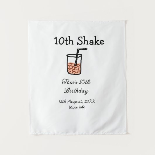 10. Shake 10. Geburtstag Milchshake-Schreiber Wandteppich (Vorderseite)
