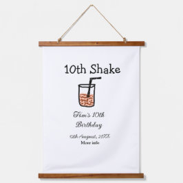 10. Shake 10. Geburtstag Milchshake-Schreiber Wandteppich Mit Holzrahmen
