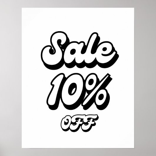 10% Sign, 10% Rabatt Sign, Großverkauf Poster (Vorne)