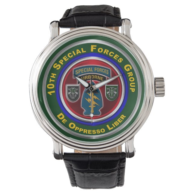 10. Special Forces Group Im Flugzeug Armbanduhr (Vorderseite)