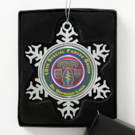 10. Special Forces Group Keepake Weihnachtsmetall Schneeflocken Zinn-Ornament