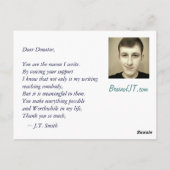 10 $ Spendenkarte Postkarte (Rückseite)