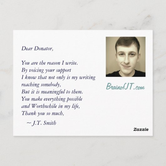 10 $ Spendenkarte Postkarte (Rückseite)