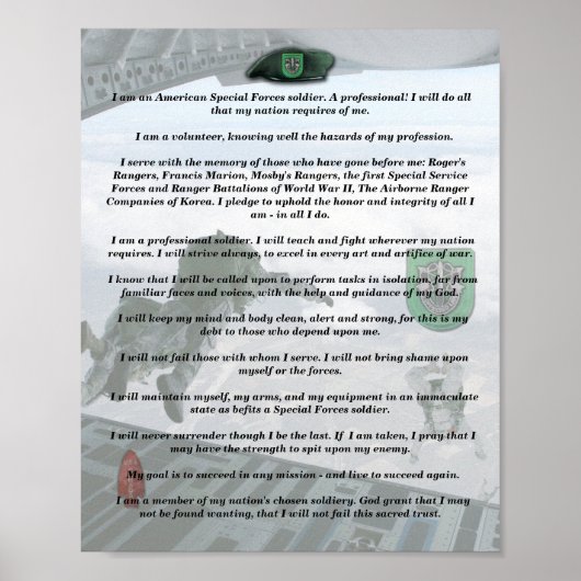 10. Spezialkräfte Gruppe Flash Creed Poster Vets (Vorne)