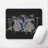10 Stück Drum Kit: Blue Gradient: Drums Mousepad (Mit Mouse)