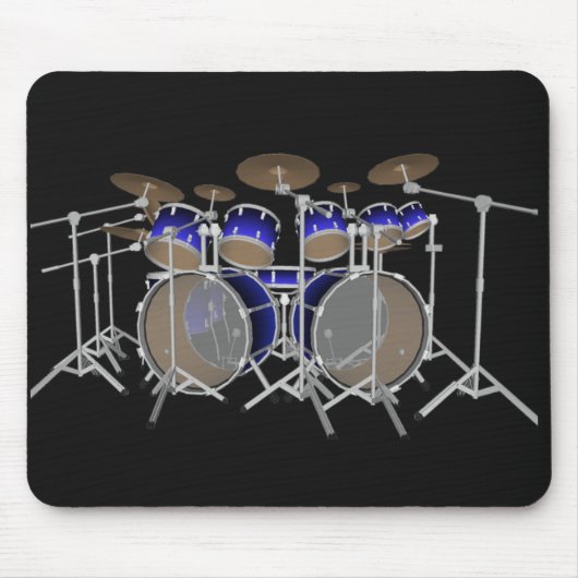 10 Stück Drum Kit: Blue Gradient: Drums Mousepad (Vorne)