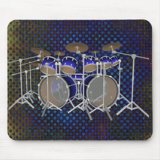 10 Stück Drum Kit: Blue Gradient: Drums Mousepad (Vorne)