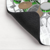 10 Stück Drum-Kit: Grüner Gradient: Drums Mousepad (Ecke)