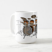 10 Stück Drum Kit: Orangenstrahler: Trommeln-Tasse Kaffeetasse (Vorderseite Links)
