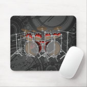 10 Stück Drum Kit: Rote Strahlung: Trommeln Mousepad (Mit Mouse)