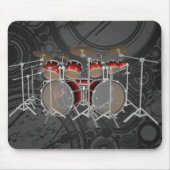 10 Stück Drum Kit: Rote Strahlung: Trommeln Mousepad (Vorne)