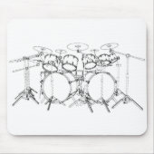 10 Stück Drum Kit: Schwarzweiß Zeichnend: Mousepad (Vorne)