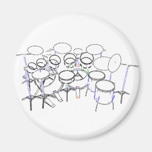 10 Stück Drum Kit: Zeichnend Marker: Magnet