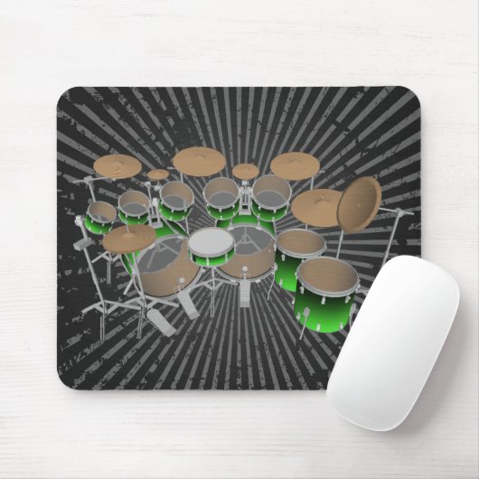 10 Stück-Trommel-Ausrüstung: Grüne Steigung: Mousepad (Mit Mouse)