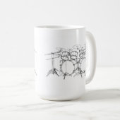 10 Stück-Trommel-Ausrüstung: Schwarzes u. Kaffeetasse (VorderseiteRechts)