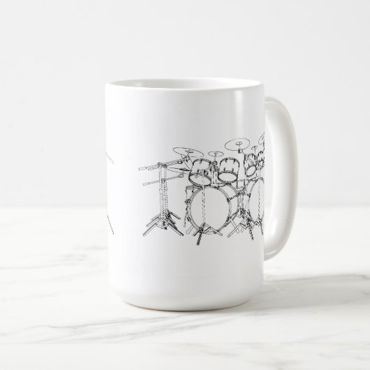 10 Stück-Trommel-Ausrüstung: Schwarzes u. Kaffeetasse (VorderseiteRechts)