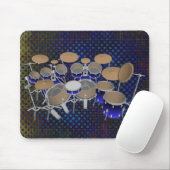 10 Stück Trommel Set: Blauer Farbstoff: Trommeln Mousepad (Mit Mouse)