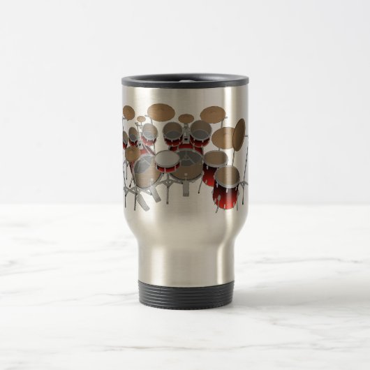 10 Stück Trommelkit: Roter Gradient: Travel Mug Reisebecher (Mittel)