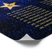 10 Tabelle Celestial Wedding Blue Gold Seating Cha Poster (Ecke)