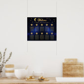 10 Tabelle Celestial Wedding Blue Gold Seating Cha Poster (Küche)