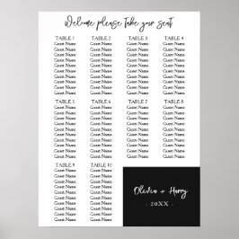 10 Tabelle | Elegante moderne Hochzeitssitzkarte Poster
