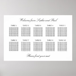 10 Tabelle Elegantes Minimalistisches Sitzdiagramm Poster