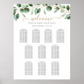10 Tabelle Eukalyptus Greenery Hochzeitskarte Poster (Vorne)