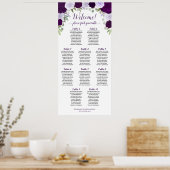 10 Tabelle Lila Boho Rose Vertikale Sitztabelle Poster (Küche)