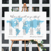 10 Tabellen Destinations World Map Seating Chart Poster
