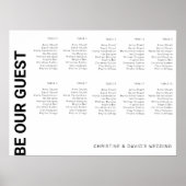 10 Tabellen Einfache weiße Hochzeitssitzkarte Poster (Vorne)
