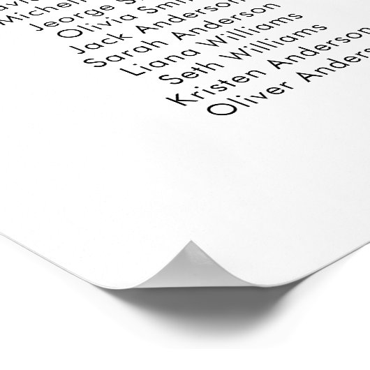 10 Tabellen Unsere Lieblings-Sitzplan Poster (Ecke)