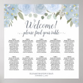 10 Table Dusty Blue Boho Hochzeitsdiagramm Poster (Vorne)