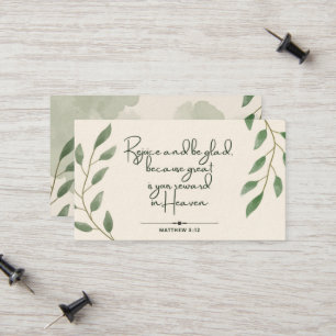 10 Tage der Verse Cards der Schrift Matthew 5:12 Telefonnummerkarte