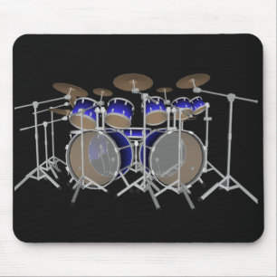 10-teiliges Schlagzeug-Set: Blau verlaufend: Mausp Mousepad
