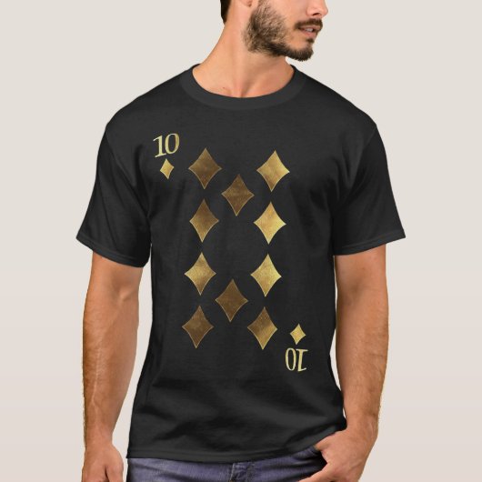 10 Ten of Diamonds Poker Card Playing Card Blackja T-Shirt (Vorderseite)
