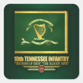 10. Tennessee Infanterie Quadratischer Aufkleber (Vorderseite)