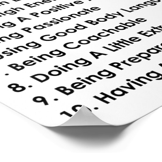 10 Things That Require Zero Talent Motivational  Poster (Ecke)