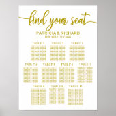 10 Tische Hochzeitskarte Gold Calligraphie Poster (Vorne)
