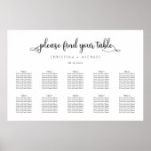 10 Tische Plan Elegante einfache Gäste Sitzplan Poster (Vorne)