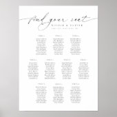 10 Tische Willkommens-Sitzplan Moderne Schrift Poster (Vorne)