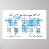 10 Tische Zielorte Weltkarte Sitzplan Poster (Vorne)