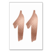 10 Tischnummern Weißes Metallisches Rosa Gold (Rückseite)